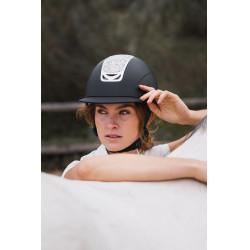 Casque d'équitation ornement en cristal Horze Arix II Noir / argent
