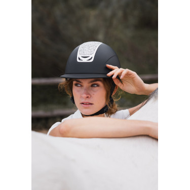 Casque d'équitation ornement en cristal Horze Arix II Noir / argent