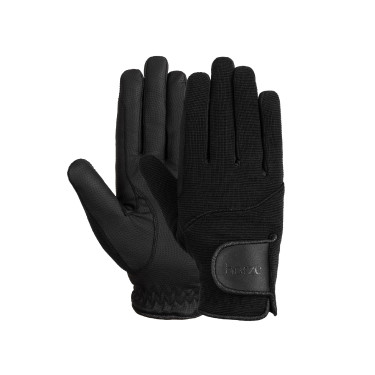 Gants d'équitation femme Horze Mayla Winter Noir