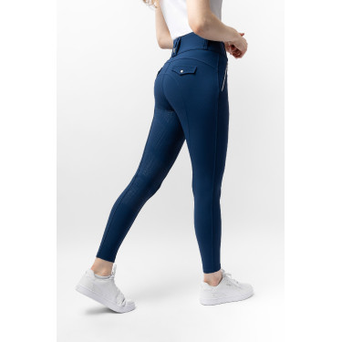 Damesrijbroek B Vertigo thermisch fullgrip Enya Marine titaan Marineblauw