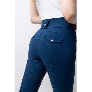 Pantalon d'équitation femme B Vertigo thermique grip intégral Enya Marine titan Bleu marine