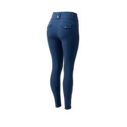 Damesrijbroek B Vertigo thermisch fullgrip Enya Marine titaan Marineblauw