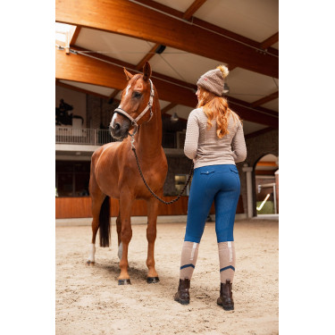 Pantalon d'équitation femme B Vertigo thermique grip intégral Enya Marine titan Bleu marine