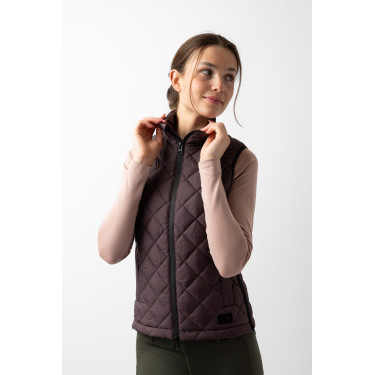 Doudoune sans manches Horze femme Jeune Cavalier Naia Fondant au beurre brun Marron