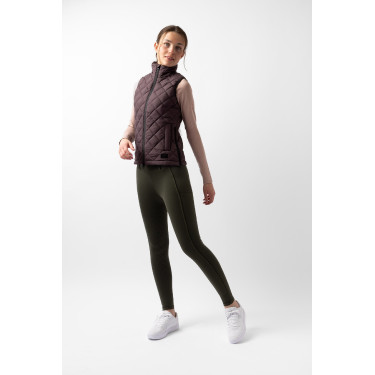 Doudoune sans manches Horze femme Jeune Cavalier Naia Fondant au beurre brun Marron