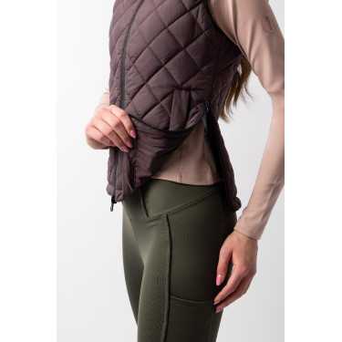 Doudoune sans manches Horze femme Jeune Cavalier Naia Fondant au beurre brun Marron