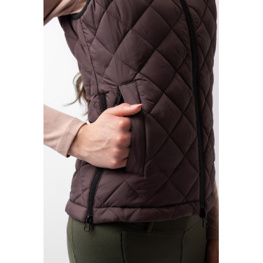 Doudoune sans manches Horze femme Jeune Cavalier Naia Fondant au beurre brun Marron