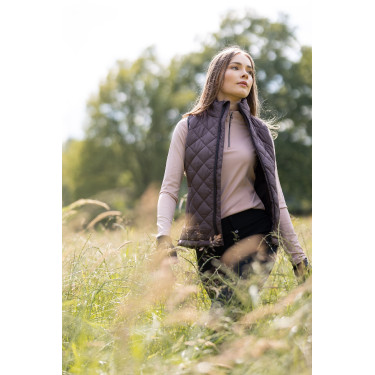 Doudoune sans manches Horze femme Jeune Cavalier Naia Fondant au beurre brun Marron