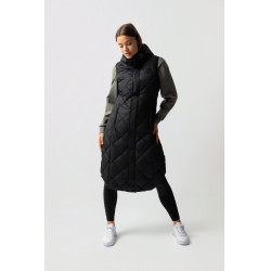 Lange mouwloze gewatteerde bodywarmer Gem B Vertigo Zwarte schoonheid