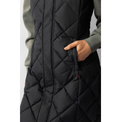 Lange mouwloze gewatteerde bodywarmer Gem B Vertigo Zwarte schoonheid