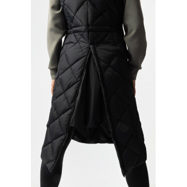 Lange mouwloze gewatteerde bodywarmer Gem B Vertigo Zwarte schoonheid