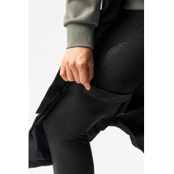 Lange mouwloze gewatteerde bodywarmer Gem B Vertigo Zwarte schoonheid