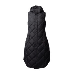 Lange mouwloze gewatteerde bodywarmer Gem B Vertigo Zwarte schoonheid