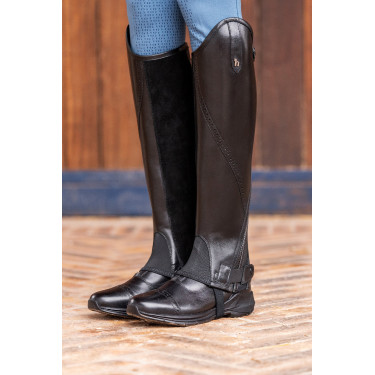 Mini-chaps Horze Wicklow met bloemenperforaties Zwart