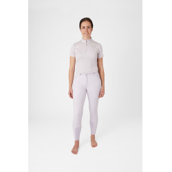 Pantalon d'équitation fond intégral Horze Kaitlin pour femme avec déco florale Chute d'orchidée Blanc