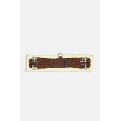 Sangle de dressage Tartu en néoprène avec fausse fourrure non amovible Horze Marron demitasse