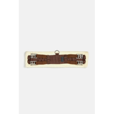 Sangle de dressage Tartu en néoprène avec fausse fourrure non amovible Horze Marron demitasse