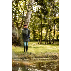 Waterdichte jas Horze Clara kind Donker marineblauw