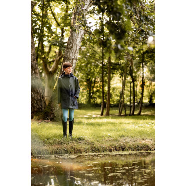Waterdichte jas Horze Clara kind Donker marineblauw