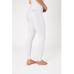 Paardrijbroek met volledige zit Meghan B Vertigo hoge taille dames Wit
