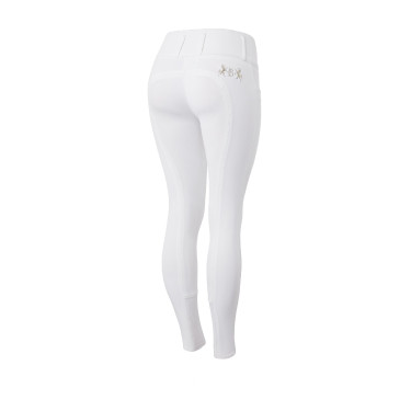 Paardrijbroek met volledige zit Meghan B Vertigo hoge taille dames Wit
