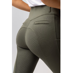 Pantalon fond intégral grip toutes saisons Horze Mira Vert scarabée
