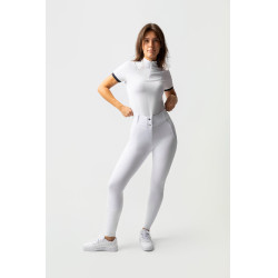 Broek met volledige grip voor alle seizoenen Horze Mira Wit / turquoiseblauw