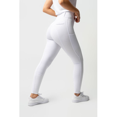 Broek met volledige grip voor alle seizoenen Horze Mira Wit / turquoiseblauw