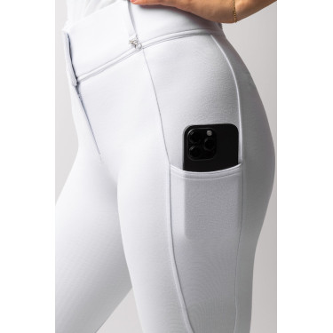 Broek met volledige grip voor alle seizoenen Horze Mira Wit / turquoiseblauw