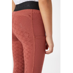 Legging d'équitation silicone Horze Leighton Ado fond intégral avec doublure chaude Rouge roan