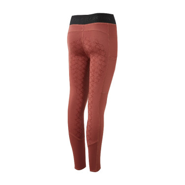 Legging d'équitation silicone Horze Leighton Ado fond intégral avec doublure chaude Rouge roan