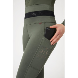 Legging d'équitation B Vertigo Caitlin taille haute et fond intégral femme Vert scarabée