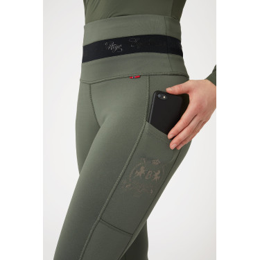 Legging d'équitation B Vertigo Caitlin taille haute et fond intégral femme Vert scarabée