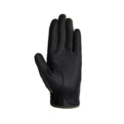 Gants d'équitation B Vertigo Laia femme avec logo imprimé Vert scarabée