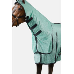 Couverture anti-mouches Horze Paso Fino avec couvre-cou et protection UV Vert ruisseau