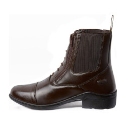Boots Horze cuir Horze Kingston double fermeture éclair femme Marron café
