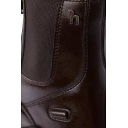 Boots Horze cuir Horze Kingston double fermeture éclair femme Marron café