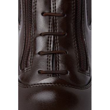 Boots Horze cuir Horze Kingston double fermeture éclair femme Marron café
