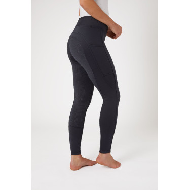 Legging Horze hiver Active fond intégral Grip poche téléphone femme Bleu marine foncé