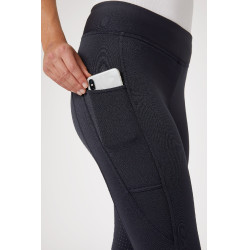Legging Horze hiver Active fond intégral Grip poche téléphone femme Bleu marine foncé