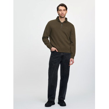 Sweat col zippé LeMieux homme Alpine Marron
