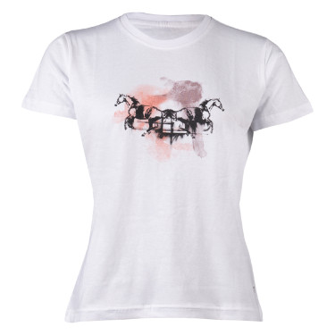 Dames-T-shirt HKM Running Horse met korte mouwen Wit