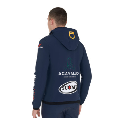 Heren Softshell Jas Equestro New Style Multilogo Marineblazer Marineblauw