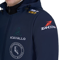 Heren Softshell Jas Equestro New Style Multilogo Marineblazer Marineblauw