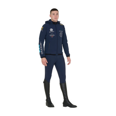 Veste Softshell homme Equestro New Style Multilogo Marine blazer Bleu marine