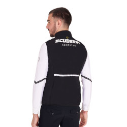 Heren bodywarmer Equestro slim fit in technische stof Zwart