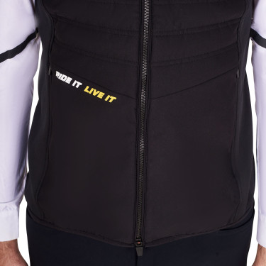 Veste sans manches homme Equestro coupe slim en tissu technique Noir