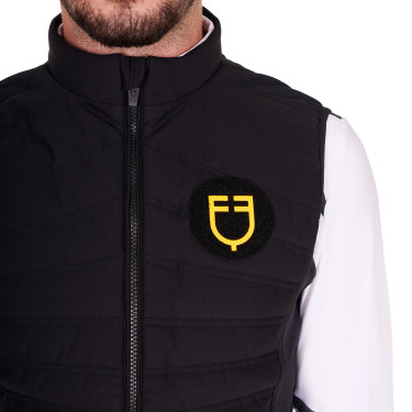 Heren bodywarmer Equestro slim fit in technische stof Zwart