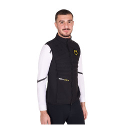 Heren bodywarmer Equestro slim fit in technische stof Zwart