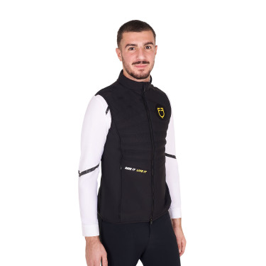 Heren bodywarmer Equestro slim fit in technische stof Zwart